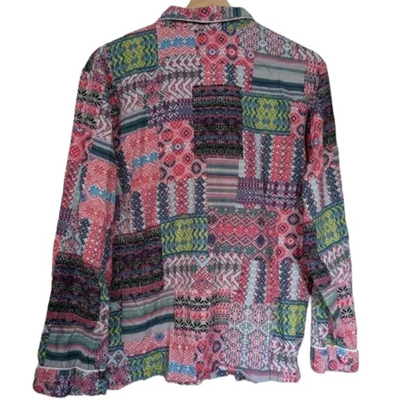 Victoria's Secret Print Patchwork Pajama Shirt Size Large - Picture 3 of 5